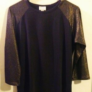 LulaRoe sz Med 3/4 Sleeve Raglan Tee EUC